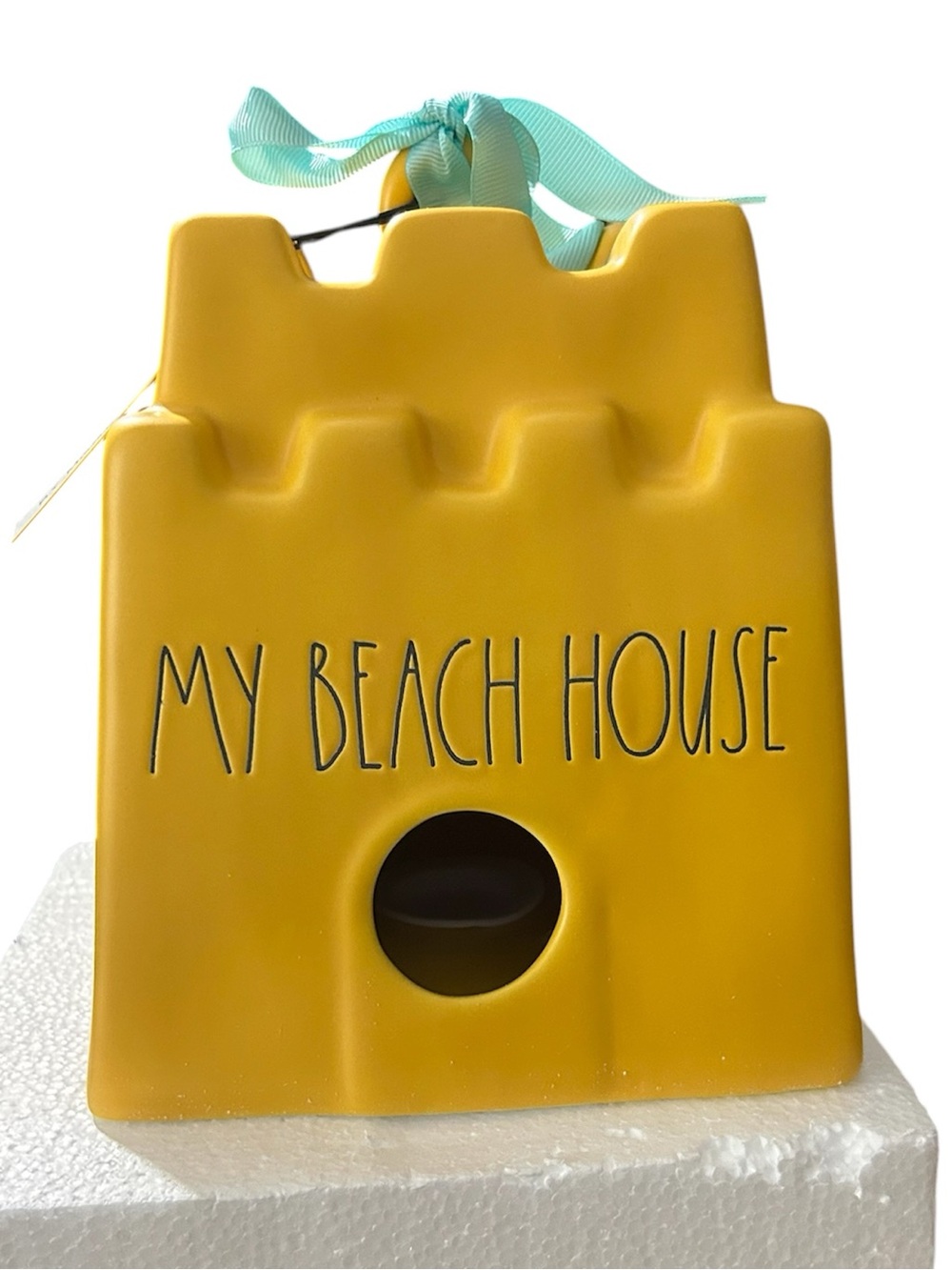 Rae Dunn Yellow ‘My Beach House’ Sandcastle Birdhouse
